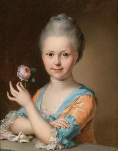 Portrait of a Young Girl with a Rose by Johann Heinrich Tischbein